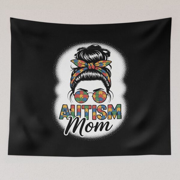 Item preview, Autism Mom Life Messy Bun Bleached Mothers Day Autism Mom designed and sold by comptorasunfia.