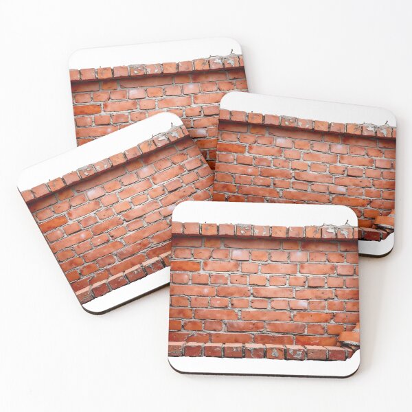 Item preview, Weathered red brick wall with damaged corners and edges designed and sold by Creative88Art.