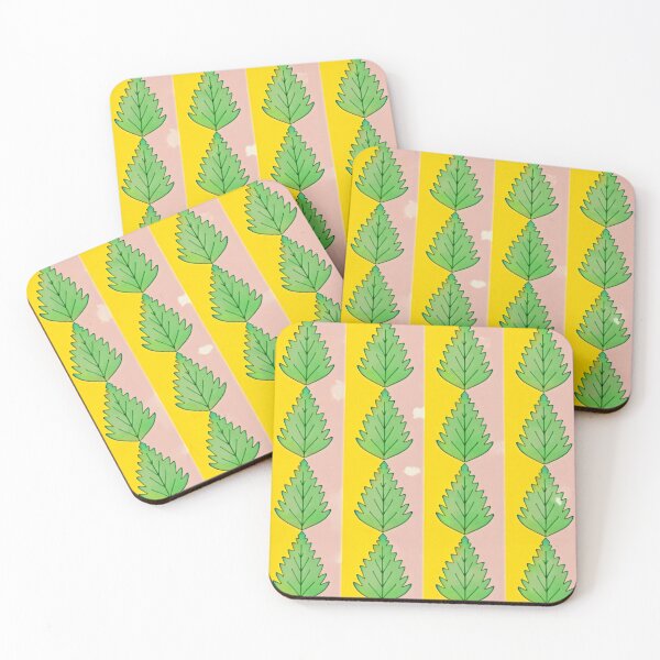 Item preview, "Leaf Grid with Alternating Pink and Yellow Columns" designed and sold by nighttime1990.