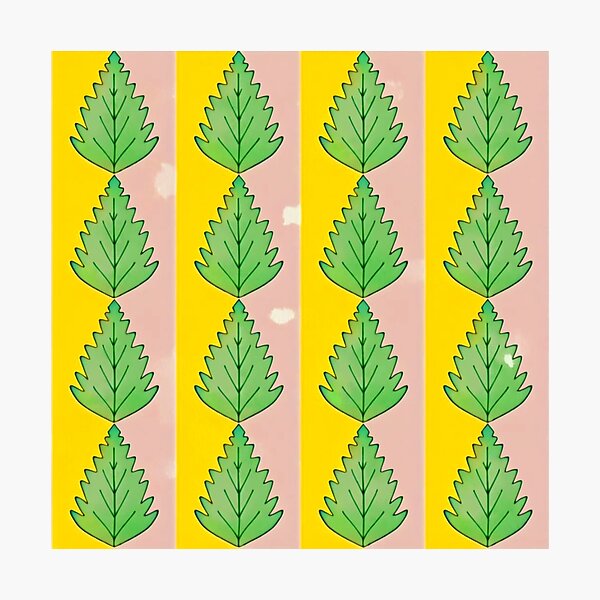 Item preview, "Leaf Grid with Alternating Pink and Yellow Columns" designed and sold by nighttime1990.