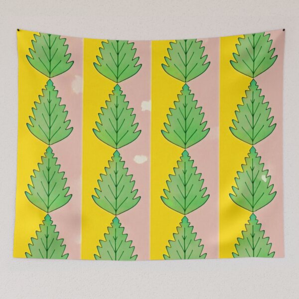 Item preview, "Leaf Grid with Alternating Pink and Yellow Columns" designed and sold by nighttime1990.