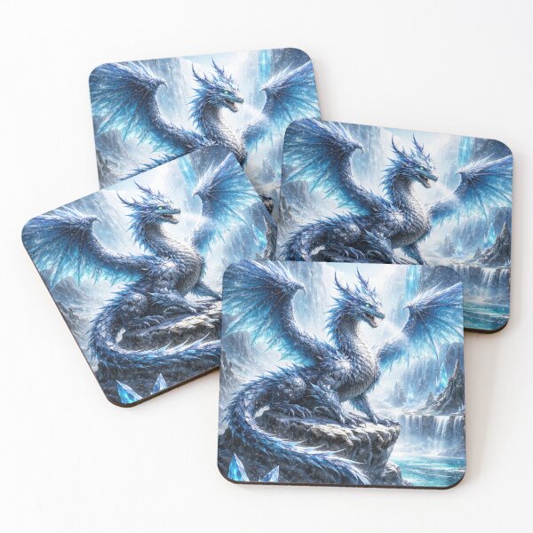 Item preview, Celestial Ice Dragon – Crystal Frost Guardian Fantasy Art designed and sold by DrakariArt.