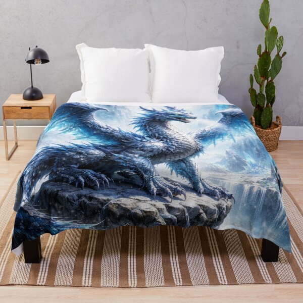 Item preview, Celestial Ice Dragon – Crystal Frost Guardian Fantasy Art designed and sold by DrakariArt.