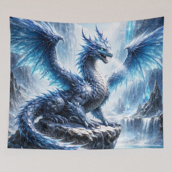Item preview, Celestial Ice Dragon – Crystal Frost Guardian Fantasy Art designed and sold by DrakariArt.