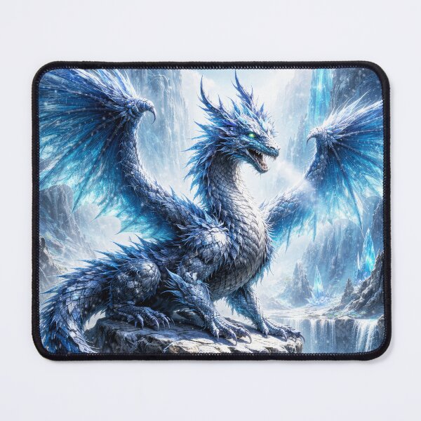 Item preview, Celestial Ice Dragon – Crystal Frost Guardian Fantasy Art designed and sold by DrakariArt.