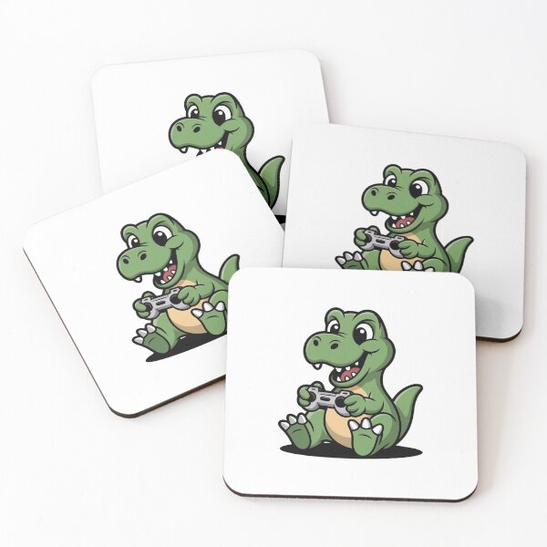 Item preview, Cute Gamer Dinosaur Playing Video Games – Funny Gaming Cartoon Design designed and sold by Human After All.