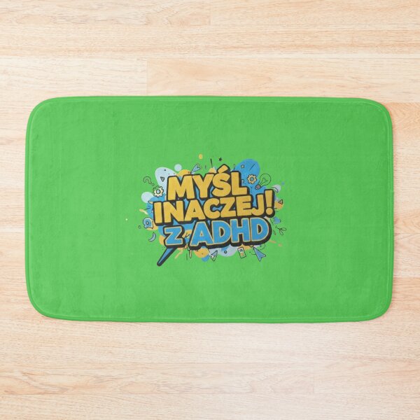 Item preview, Myśl inaczej z ADHD - polski napis, neuroatypowość designed and sold by KRYO ARTS.