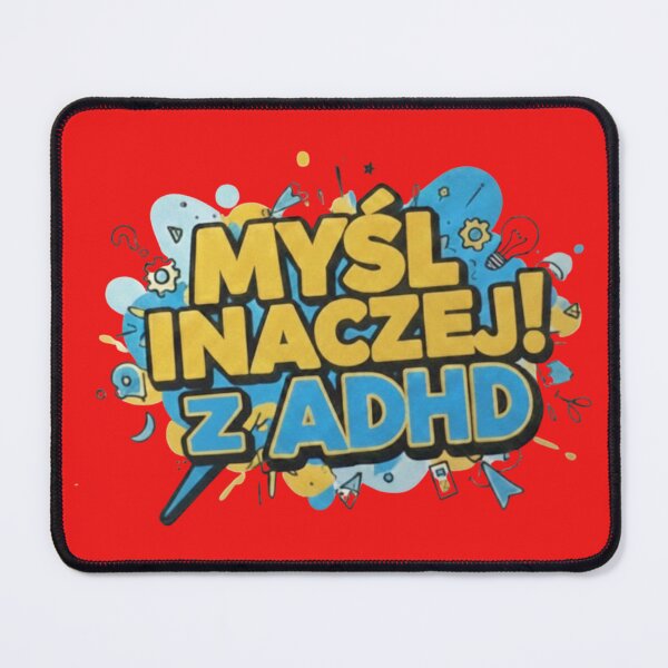 Item preview, Myśl inaczej z ADHD - polski napis, neuroatypowość designed and sold by KRYO ARTS.
