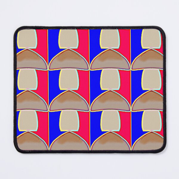 Item preview, "Mushroom Grid with Pink and Blue Vertical Stripes" designed and sold by nighttime1990.