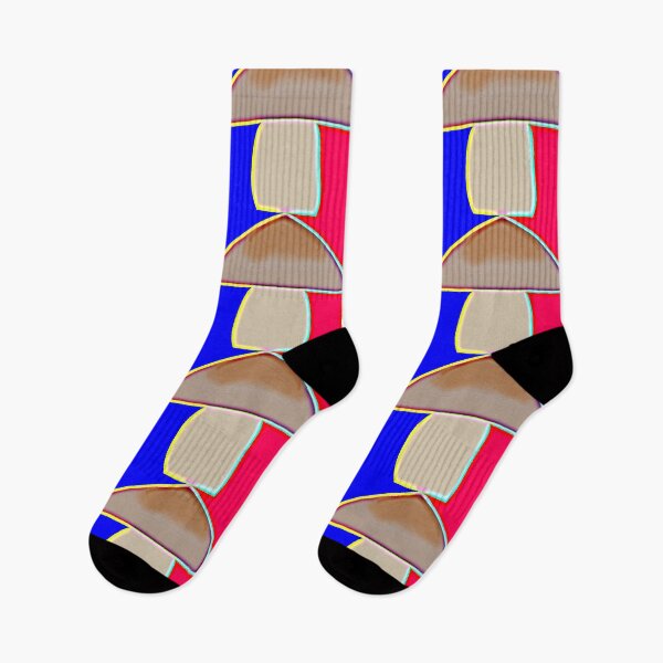 Item preview, "Mushroom Grid with Pink and Blue Vertical Stripes" designed and sold by nighttime1990.