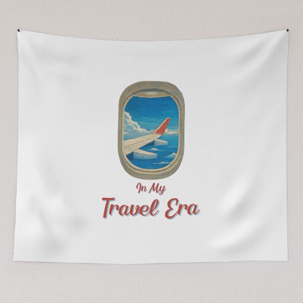 Item preview, In My Travel Era Airplane Window View Illustration designed and sold by Inkworksbyshery.