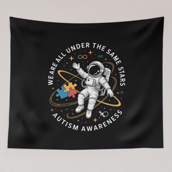 Item preview, Autism We are All Under The Same Stars Space Astronaut designed and sold by tiekanamac.