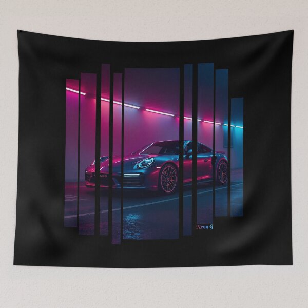 Item preview, Porsch 911 Turbo S inspired Design Vintage racing poster style, dynamic motion lines 7 designed and sold by Neon G.