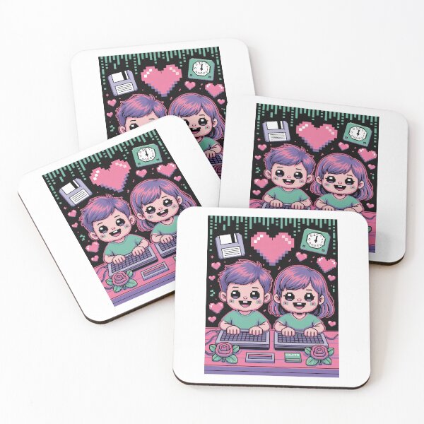 Item preview,  Cyber Love Pixel Hearts designed and sold by McVrax.
