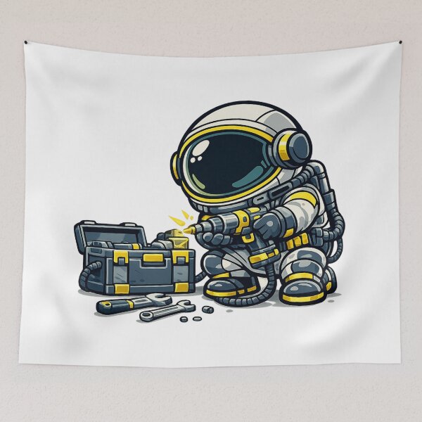 Item preview, Astronaut Fixing Tool Kit Space Illustration designed and sold by Combat Skies.