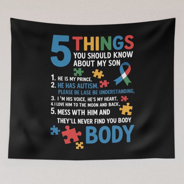 Item preview, Autistic Son Autism Awareness Support For Mom Dad Parents designed and sold by tiekanamac.