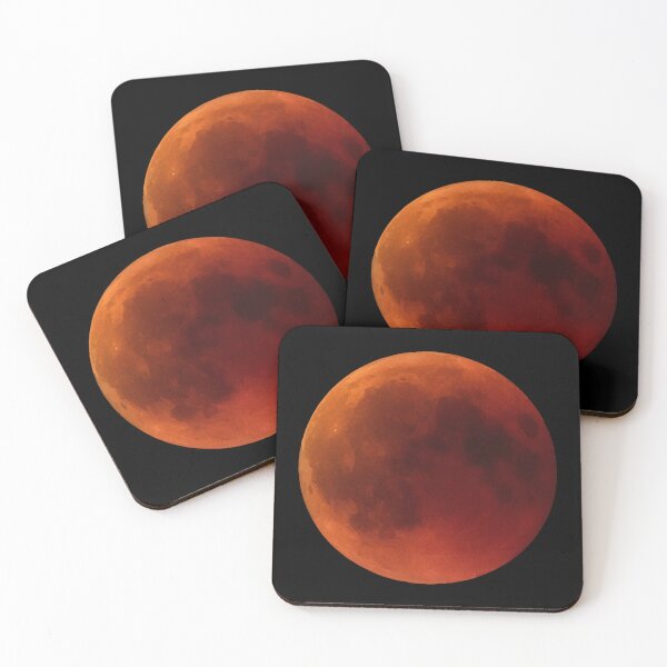 Artikelvorschau, Grafik zur Mondfinsternis mit großem roten Mond entworfen und verkauft von Terry Bain.