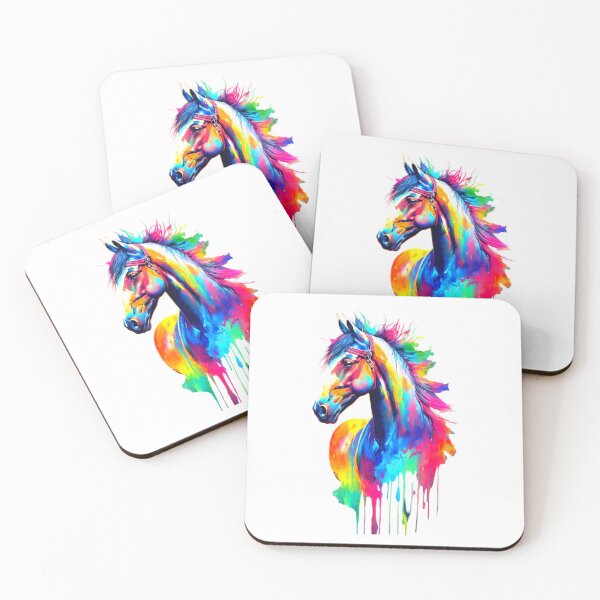 Item preview, Neon Colorful Horse Splash Glow Vibrant Rainbow Art designed and sold by ExploreAura Studio.