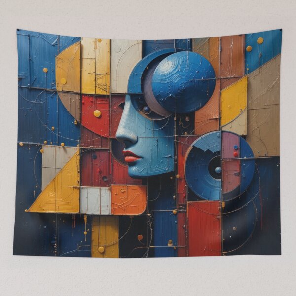 Item preview, Abstract Canvas Art Geometric Face with Modern Style designed and sold by ZENTIO.