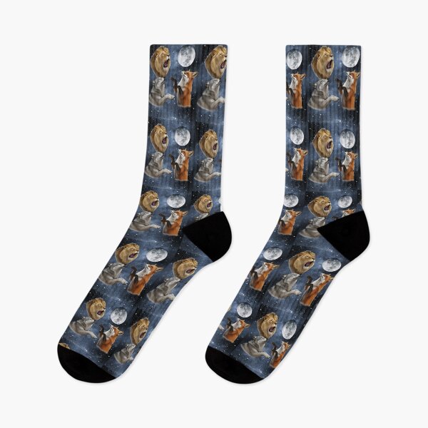 Item preview, Wolf, fox, and lion howl at the moon: Animals in Space designed and sold by Trenddesigns24.