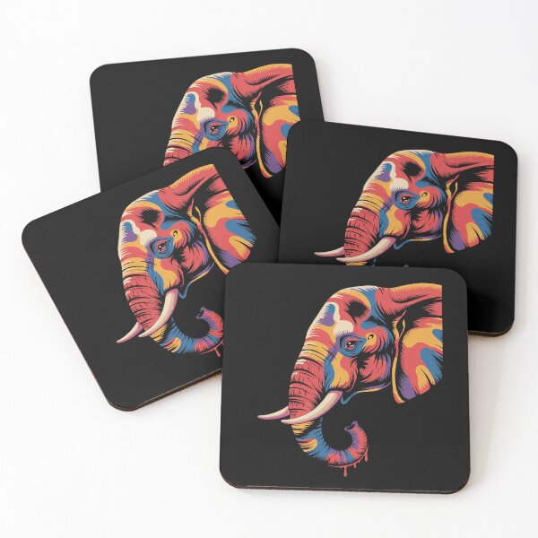 Item preview, Elephant Colorful Artwork Portrait Savanna Wildlife Motif designed and sold by angolinnArt.