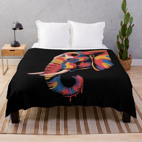 Item preview, Elephant Colorful Artwork Portrait Savanna Wildlife Motif designed and sold by angolinnArt.