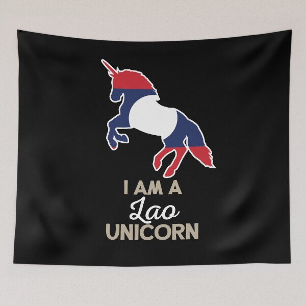 Item preview, Laos Flag Lao Unicorn designed and sold by countryflags.