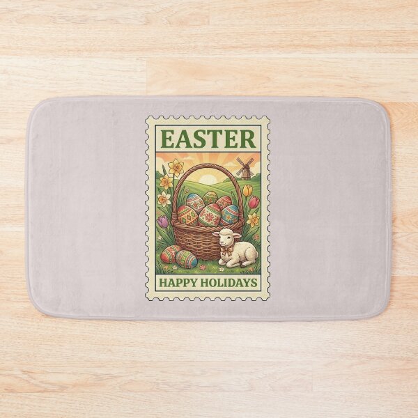 Item preview, Vintage Easter Stamp Illustration designed and sold by allaboutstamps.