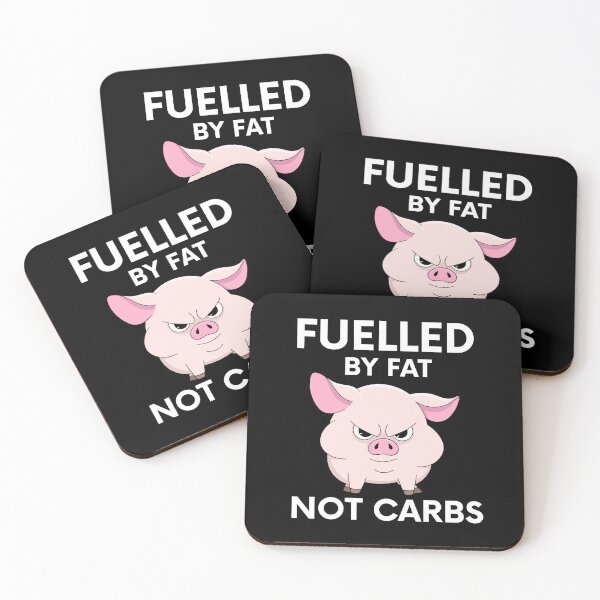 Item preview, Fuelled by Fat Not Carbs – Funny Pig Low Carb Illustration designed and sold by MOKRONOS.