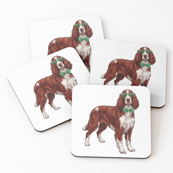 Item preview, Irish Setter Dog St Patricks Day Heart Glasses Bow designed and sold by EvrmoodCo.