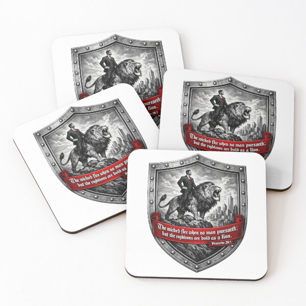 Item preview, Proverbs 28:1 Bold as a Lion Shield Emblem, Business Leadership Wall Art, Christian Motivation for Entrepreneurs and Executives designed and sold by TerScott.