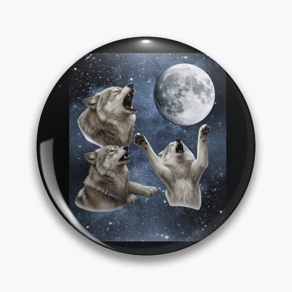 Item preview, Three wolves howl at the moon. Wolf animals in space. designed and sold by Trenddesigns24.