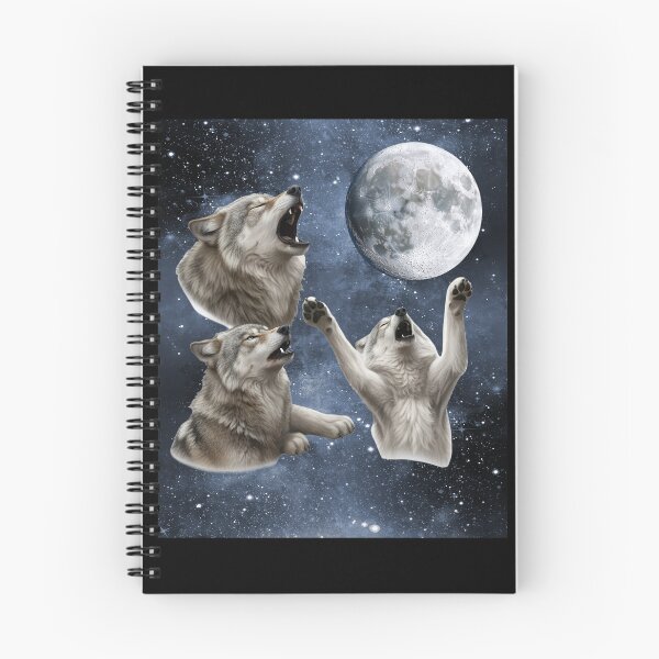 Item preview, Three wolves howl at the moon. Wolf animals in space. designed and sold by Trenddesigns24.
