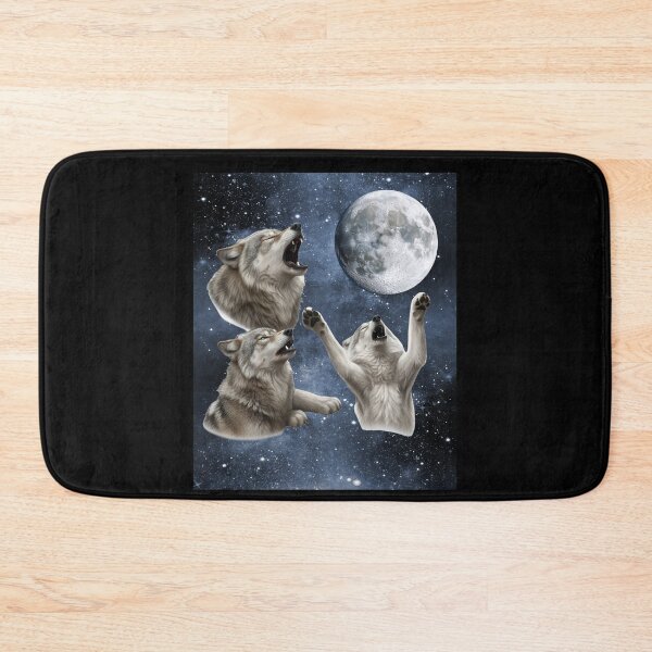 Item preview, Three wolves howl at the moon. Wolf animals in space. designed and sold by Trenddesigns24.