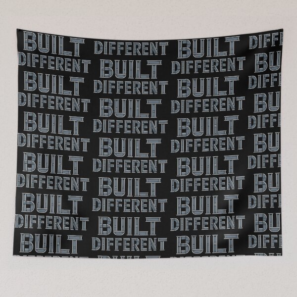 Item preview, Built Different Industrial Steel Typography Design designed and sold by TeeTimeTreasure.