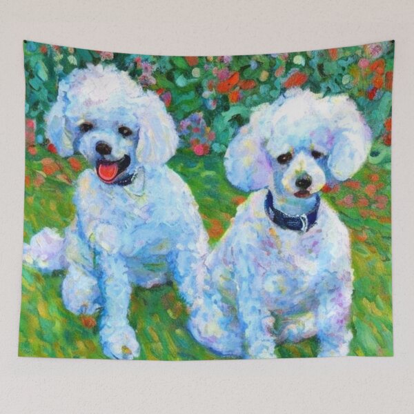 Item preview, Soft Impressionist Poodle Duo Artwork for Romantic Dog Lovers designed and sold by WildStroke.