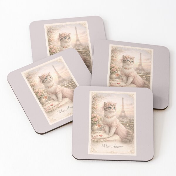 Aperçu de l'œuvre Mon Amour — Paris Cat Valentine créée et vendue par Novel Works Studio.