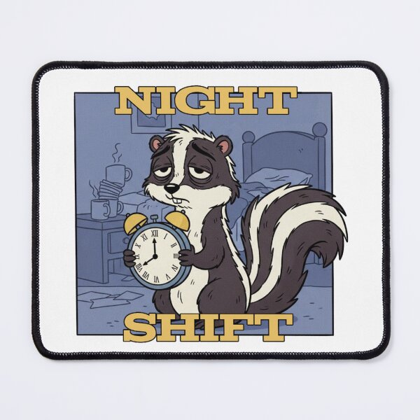 Item preview, Cartoon Raccoon Night Shift Worker  designed and sold by PlayboiKopi.