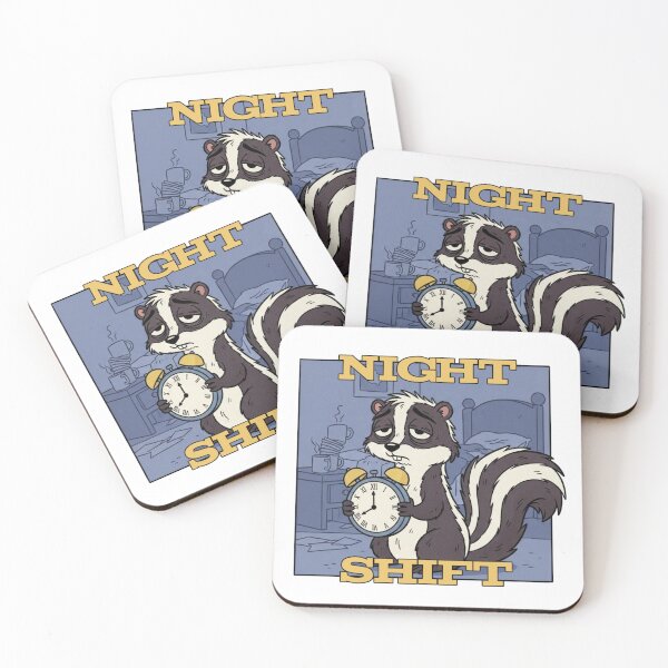 Item preview, Cartoon Raccoon Night Shift Worker  designed and sold by PlayboiKopi.
