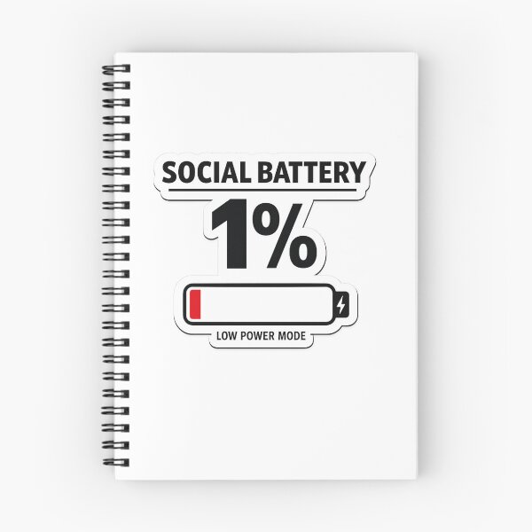 Item preview, Social Battery 1% Sticker | Introvert Meme Minimal Phone Battery UI designed and sold by QuirkyCartel.