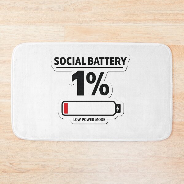 Item preview, Social Battery 1% Sticker | Introvert Meme Minimal Phone Battery UI designed and sold by QuirkyCartel.