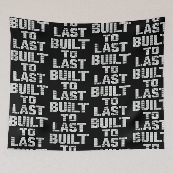 Item preview, Built To Last Industrial Concrete Block Typography Design designed and sold by TeeTimeTreasure.