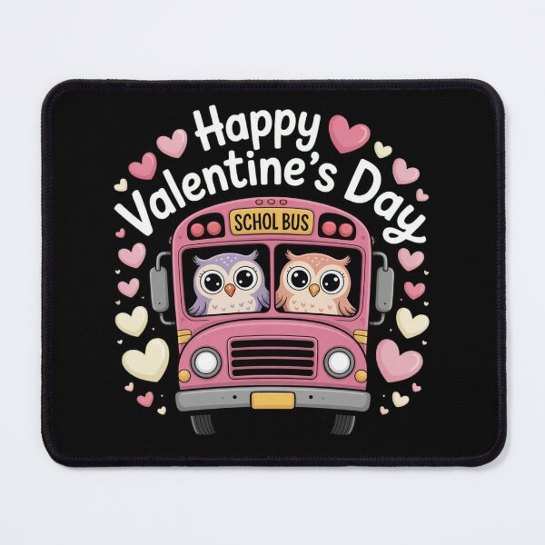 Item preview, Funny owls school bus Driver Happy Valentines Day designed and sold by Dabbing Turtle Designs.