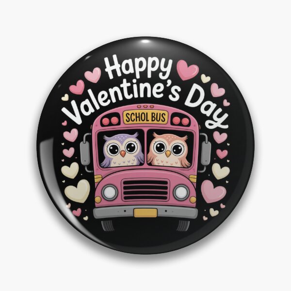 Item preview, Funny owls school bus Driver Happy Valentines Day designed and sold by Dabbing Turtle Designs.