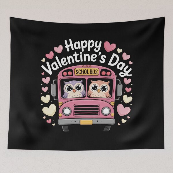 Item preview, Funny owls school bus Driver Happy Valentines Day designed and sold by Dabbing Turtle Designs.