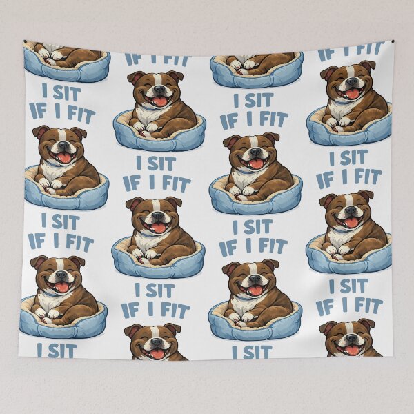 Item preview, If I Fit I Sit - Cute Chunky Dog in Be designed and sold by BestFriendTees.