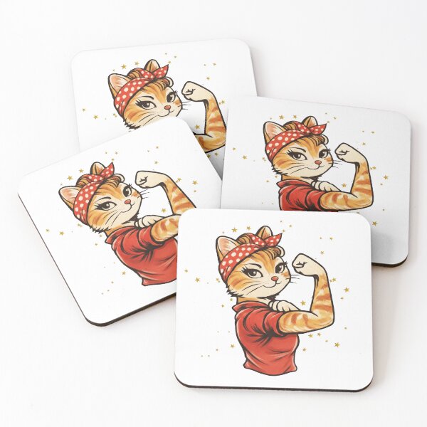 Item preview, Rosie the Riveter Cat designed and sold by progresspals.