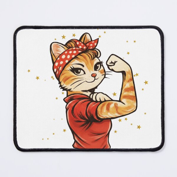 Item preview, Rosie the Riveter Cat designed and sold by progresspals.