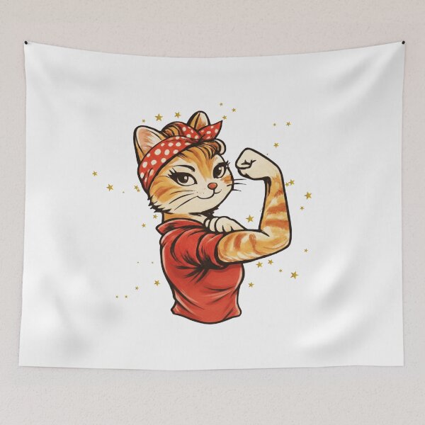 Item preview, Rosie the Riveter Cat designed and sold by progresspals.