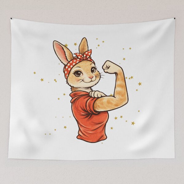 Item preview, Rosie the Riveter Bunny T-Shirt – Feminist Empowerment Tee designed and sold by progresspals.